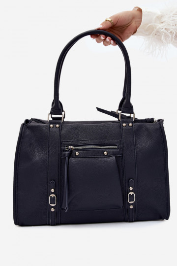 Große Tasche aus Kunstleder dunkelblau Nolita