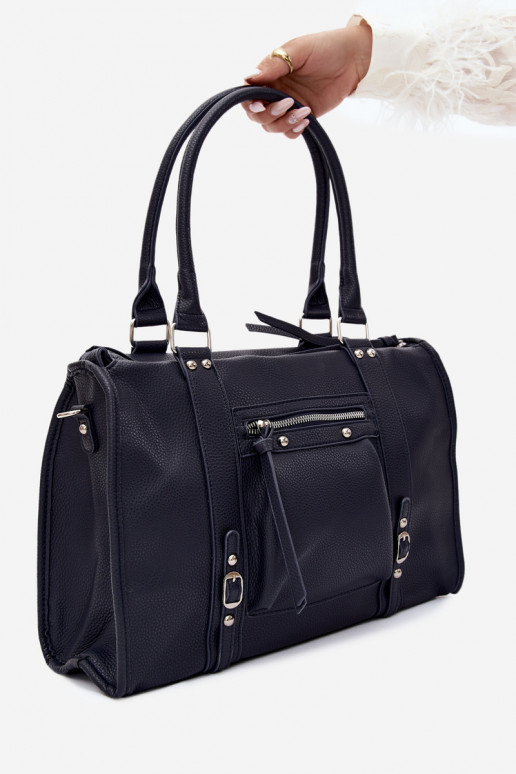Grote tas van faux leather donkerblauw Nolita