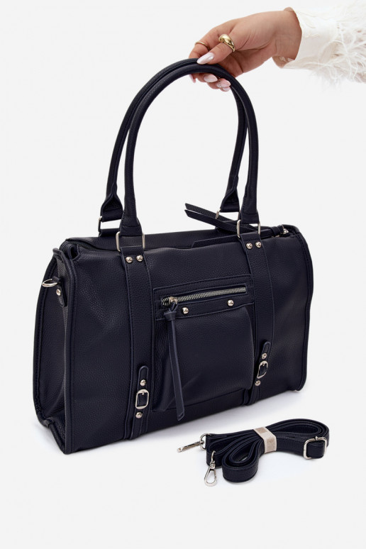 Grote tas van faux leather donkerblauw Nolita