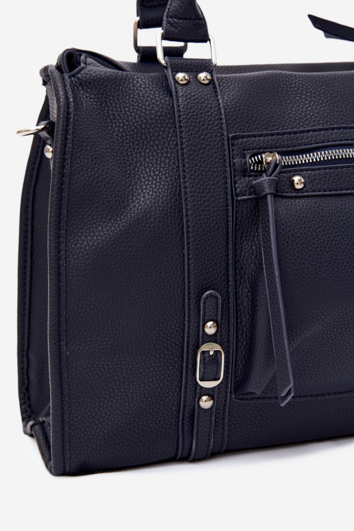 Große Tasche aus Kunstleder dunkelblau Nolita