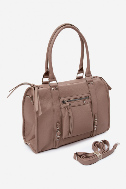 Grand sac en simili cuir ivoire Nolita