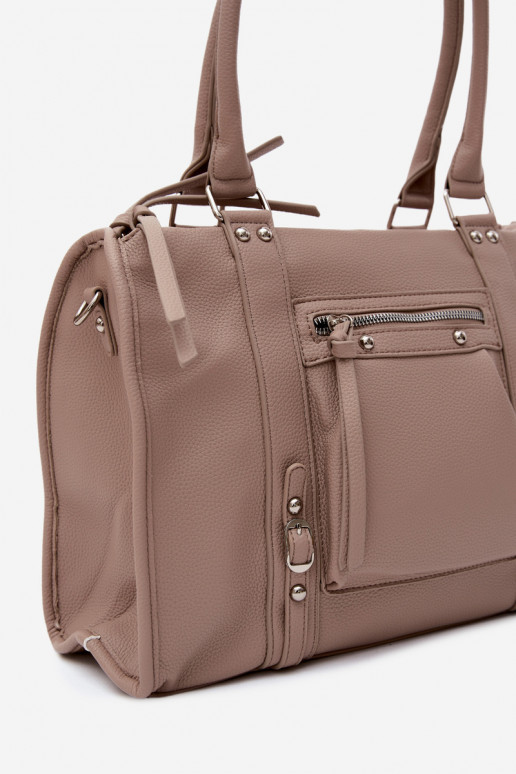 Grand sac en simili cuir ivoire Nolita