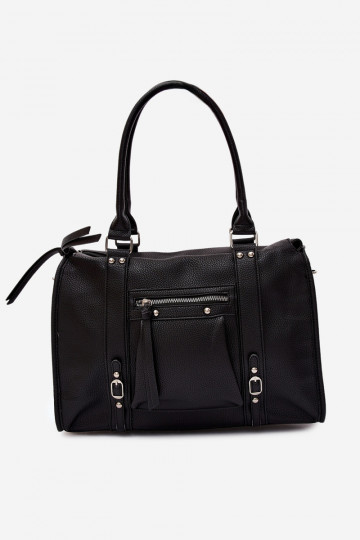 Grote tas van faux leather zwart Nolita