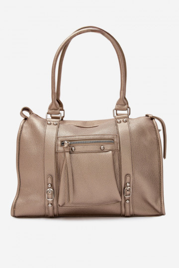 Grand sac en simili cuir doré Nolita