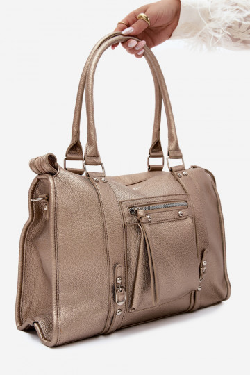 Grand sac en simili cuir doré Nolita 2