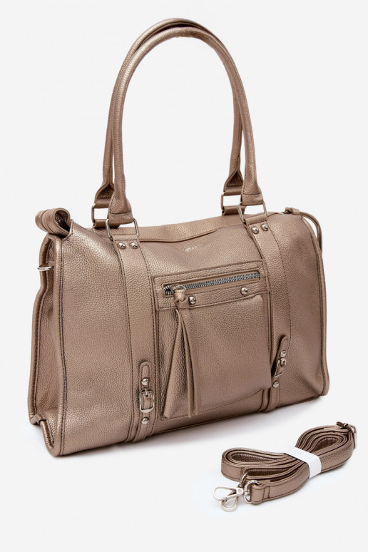 Große Tasche aus Kunstleder goldfarben Nolita