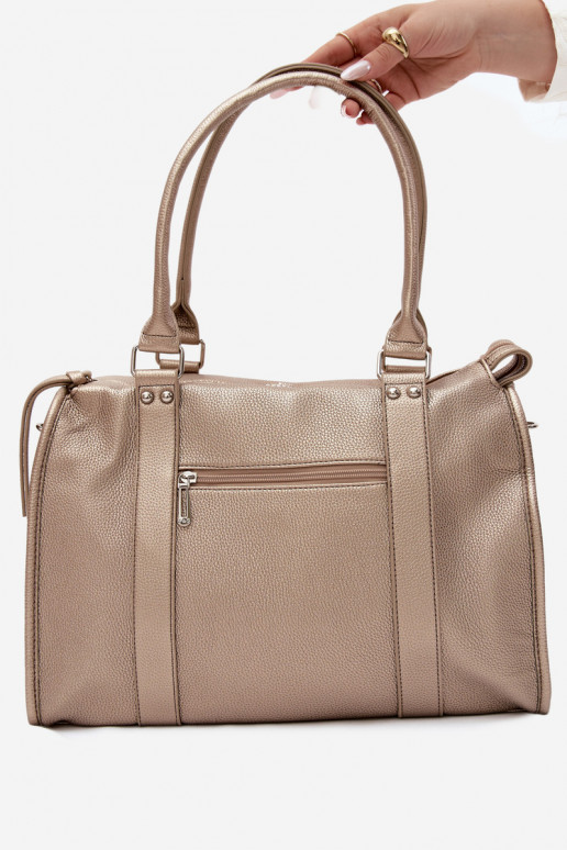 Grote tas van faux leather goud Nolita
