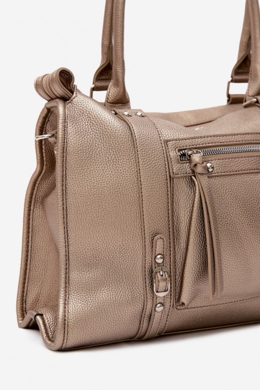 Grote tas van faux leather goud Nolita