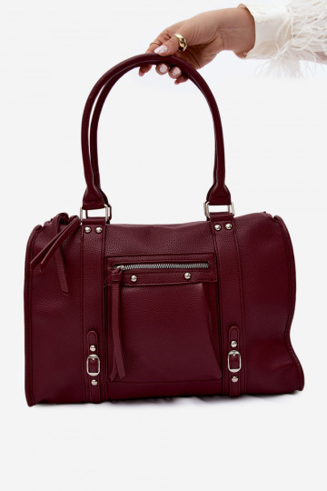 Grand sac en simili cuir bordeaux Nolita