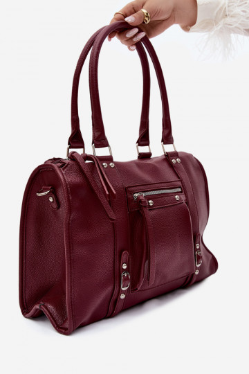 Grand sac en simili cuir bordeaux Nolita 2