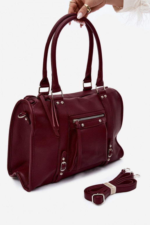 Große Tasche aus Kunstleder bordeaux Nolita