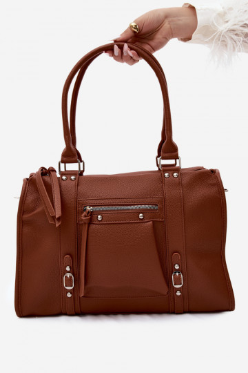 Grote tas van faux leather bruin Nolita