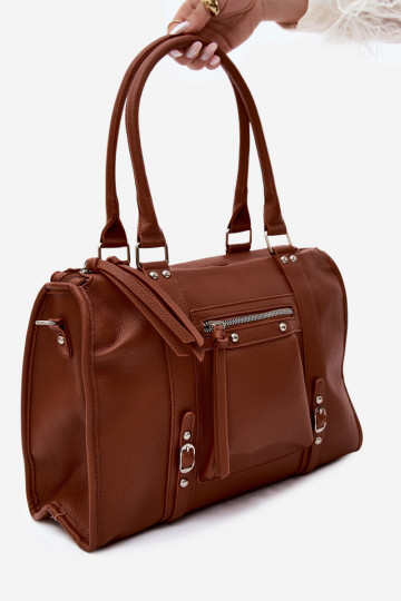 Große Tasche aus Kunstleder braun Nolita 2