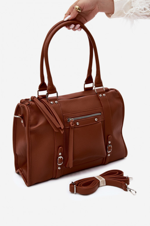 Große Tasche aus Kunstleder braun Nolita