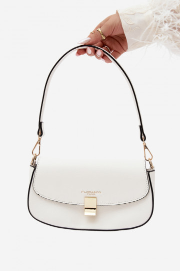 Petit sac en simili cuir blanc Acacia
