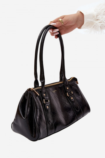 Handtasche aus Kunstleder schwarz Muni 2