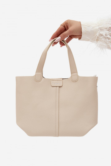 Handtas van faux leather licht zand Blaire