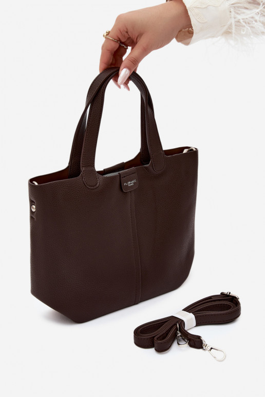 Handtas van faux leather chocolade Blaire