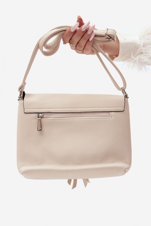 Sac messager avec franges en simili cuir sable clair Sigrid