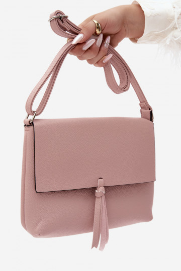 Postbode tas met franjes in roze kunstleer Sigrid 2