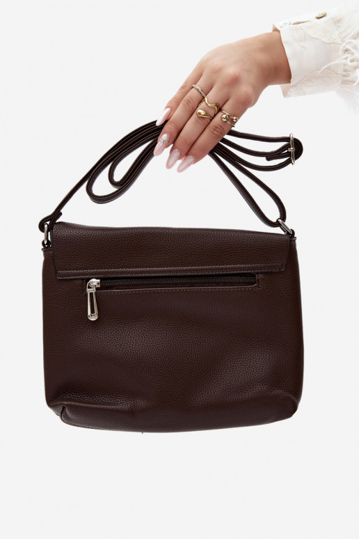 Sac messager avec franges en simili cuir chocolat Sigrid