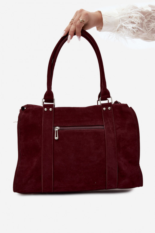 Grand sac en simili daim couleur bordeaux Nolita