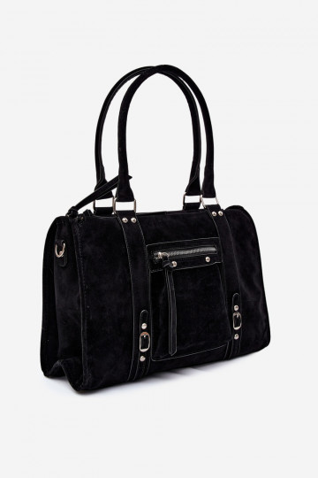 Grand sac en simili daim couleur noir Nolita 2