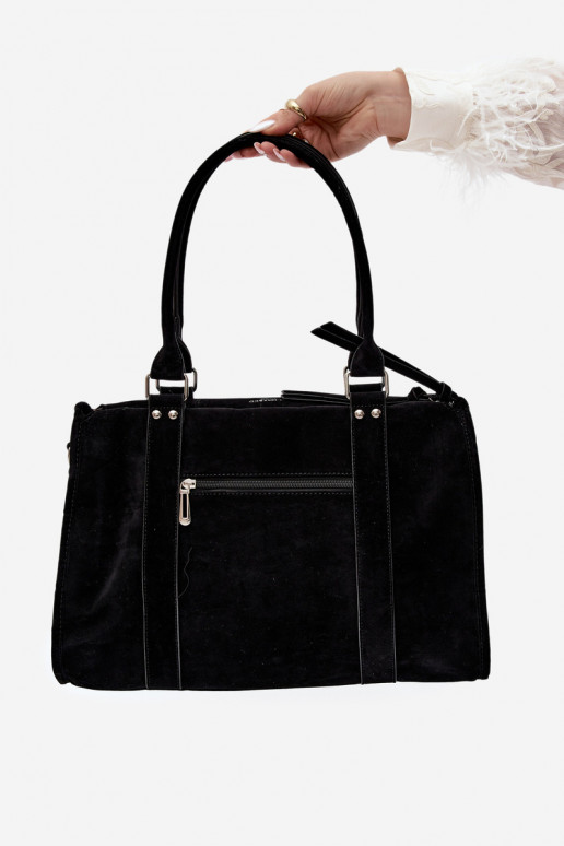Grand sac en simili daim couleur noir Nolita
