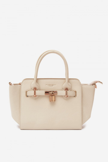 Sac de type en simili cuir couleur sable clair Odelia