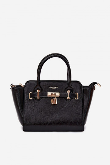 Sac de type en simili cuir noir Odelia