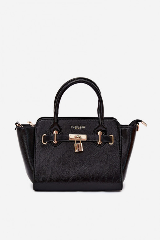 Sac de type en simili cuir noir Odelia