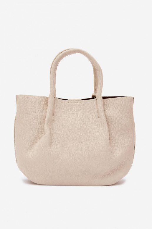 Handtas van faux leather in helder zand Fleece