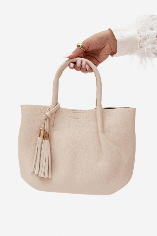 Sac à main en simili cuir couleur sable clair Fleece