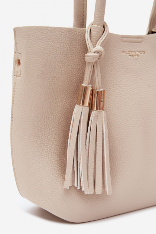 Sac à main en simili cuir couleur sable clair Fleece