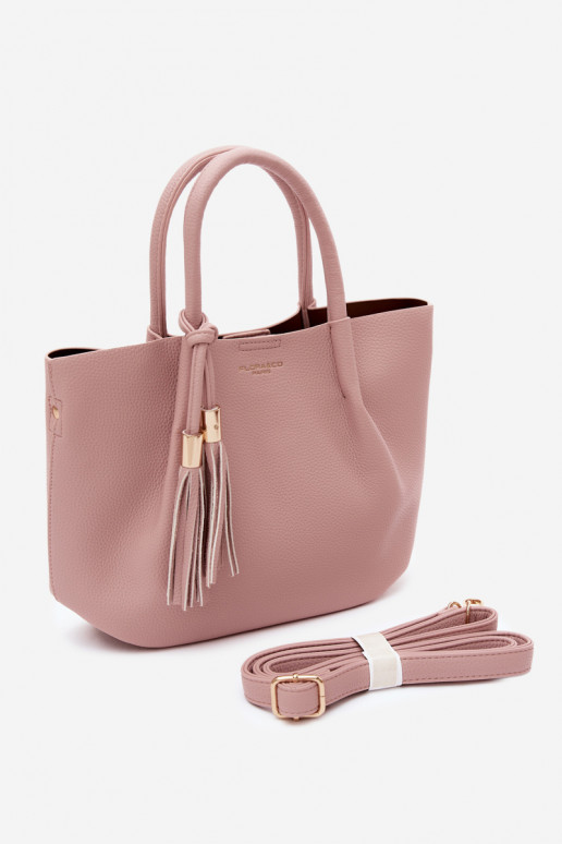 Handtasche aus Kunstleder in Rosa Fleece