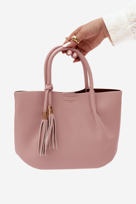 Handtasche aus Kunstleder in Rosa Fleece