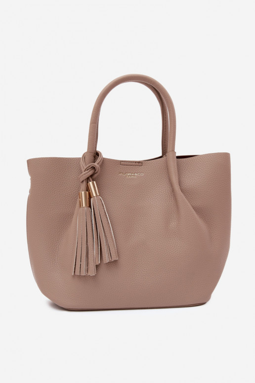 Sac à main en simili cuir couleur ivoire Fleece