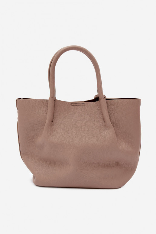 Handtasche aus Kunstleder in Elfenbein Fleece