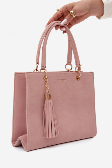 Type tas van faux suede in roze Ottilie 2
