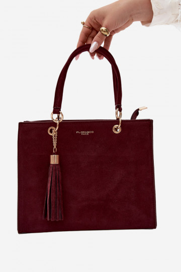 Sac en daim synthétique bordeaux Ottilie