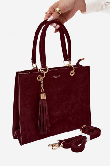 Sac en daim synthétique bordeaux Ottilie 2