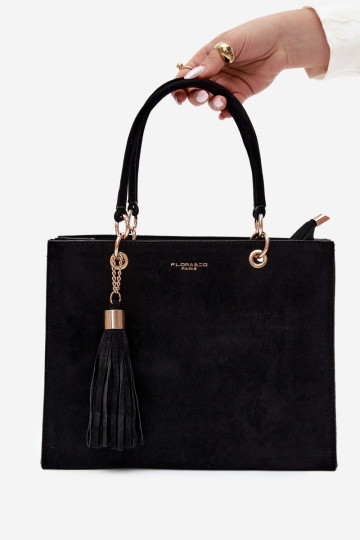 Sac en daim synthétique noir Ottilie