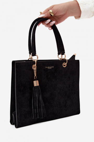 Tas in faux suede zwart Ottilie 2