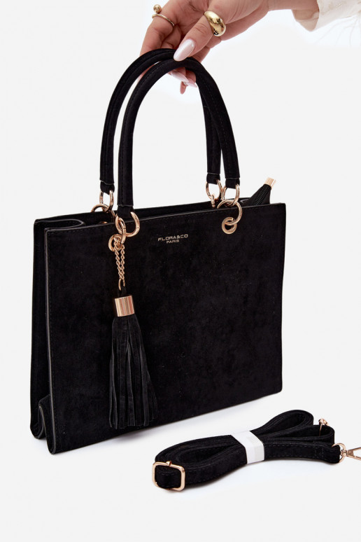 Tas in faux suede zwart Ottilie