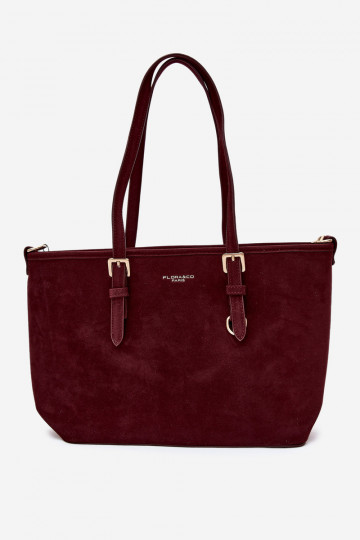Sac en daim synthétique bordeaux Araminta