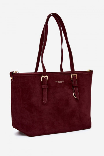 Tas in faux suede bordeaux Araminta 2