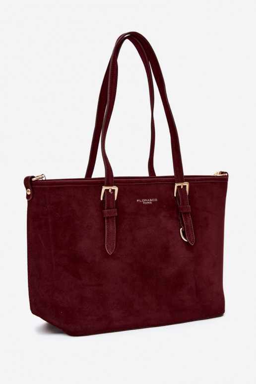Sac en daim synthétique bordeaux Araminta