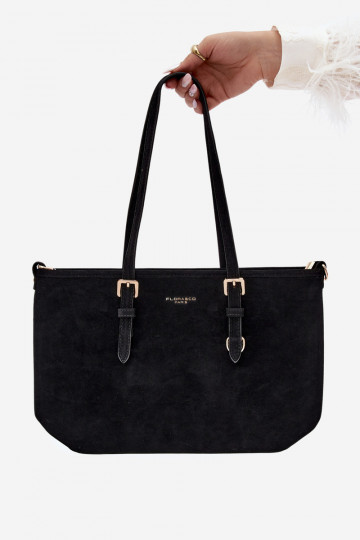 Sac en daim synthétique noir Araminta