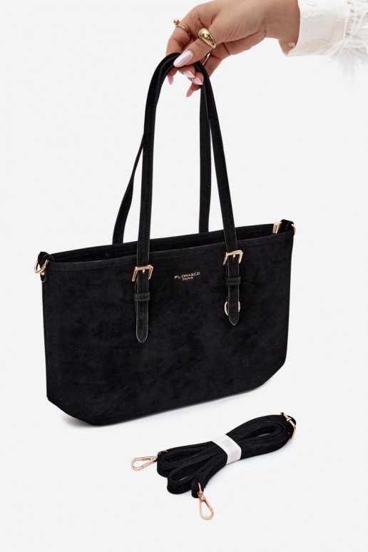 Sac en daim synthétique noir Araminta
