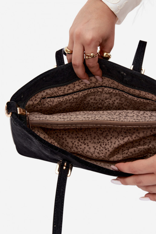 Sac en daim synthétique noir Araminta